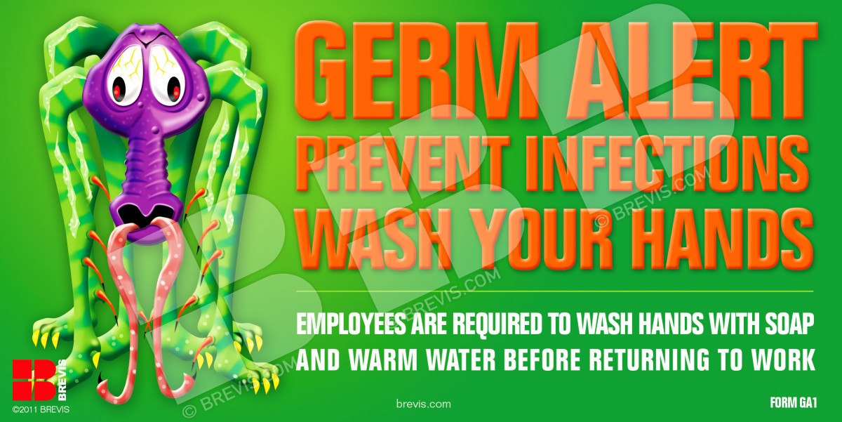 Germ Alert Notice Sticker (Rectangle)