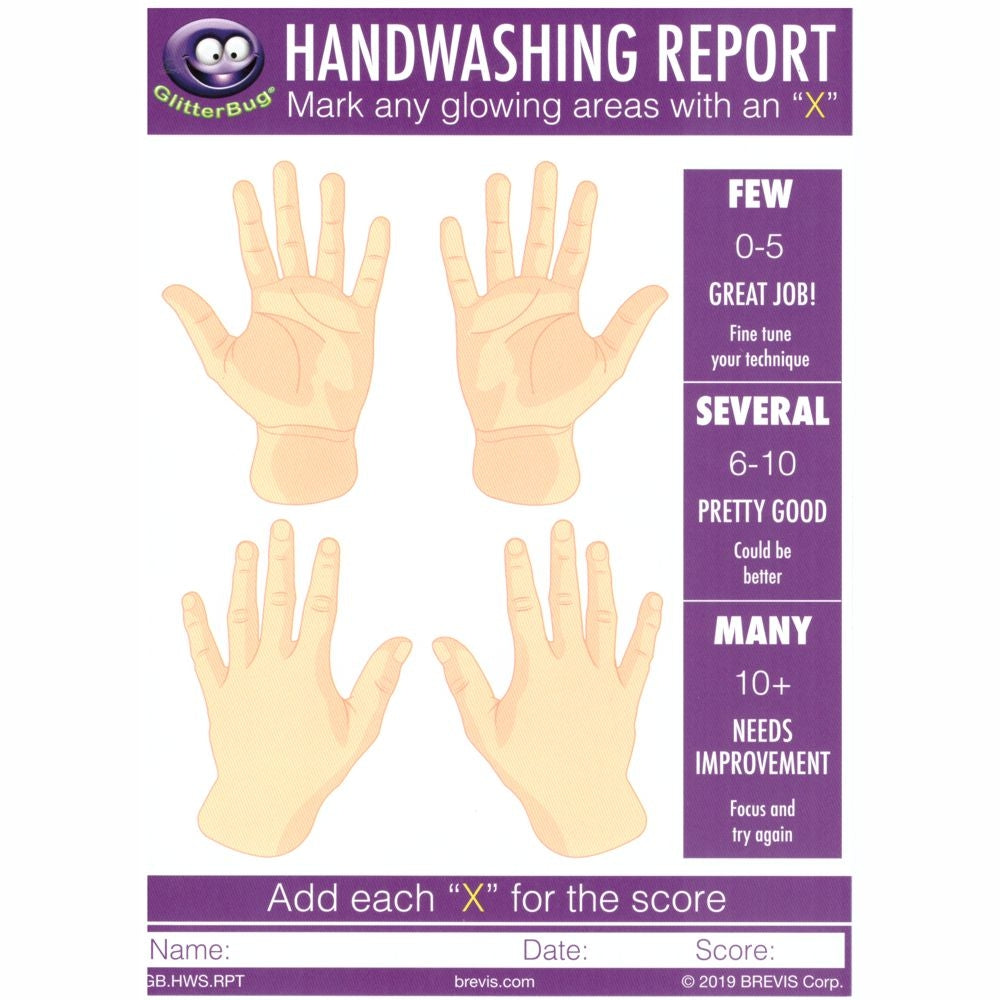 GlitterBug® Hand Washing Report Card